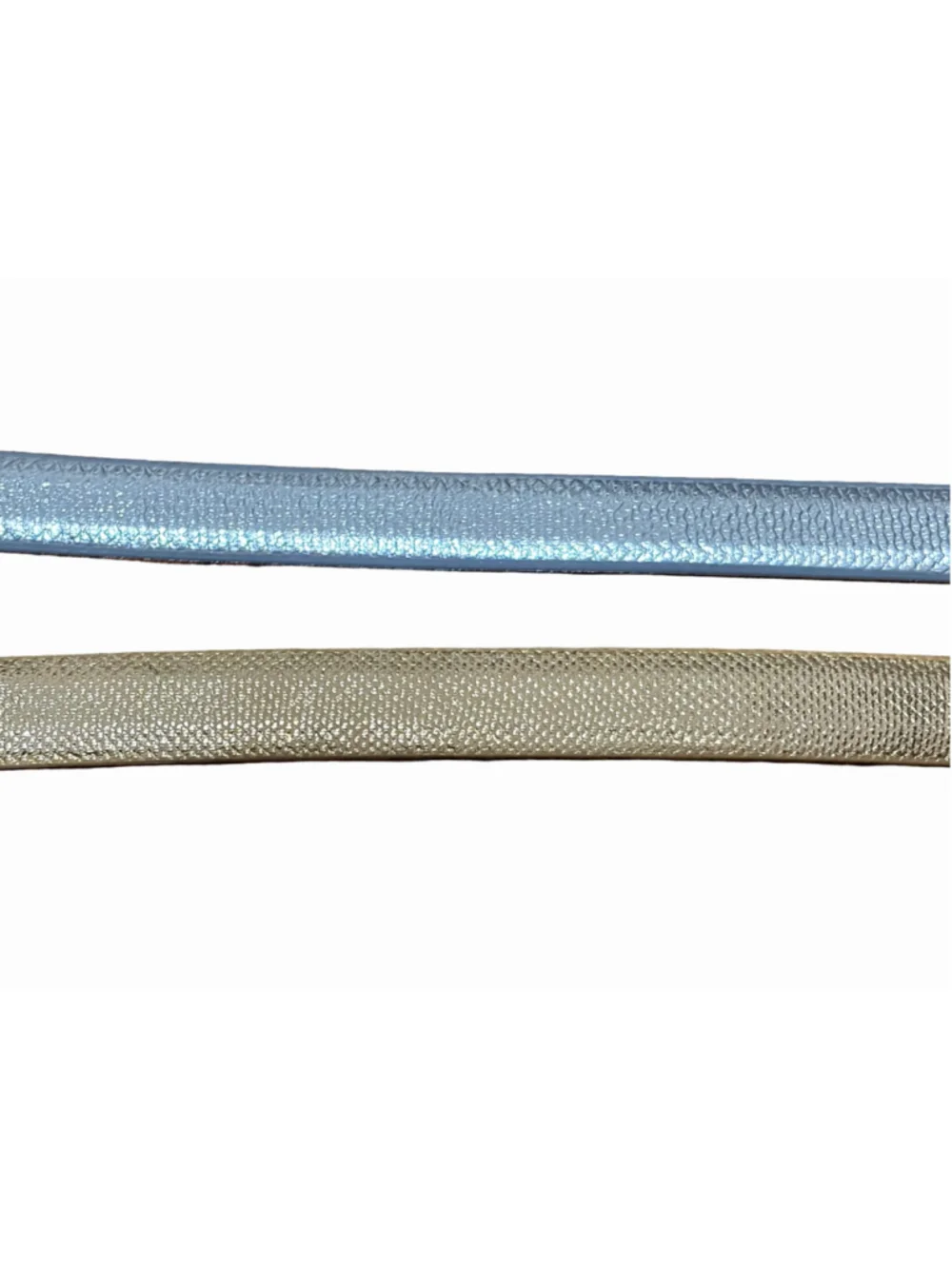 Kleinberg Sherrill for Saks 5th Ave Genuine Karung Skinny Belt Silver & Gold-S